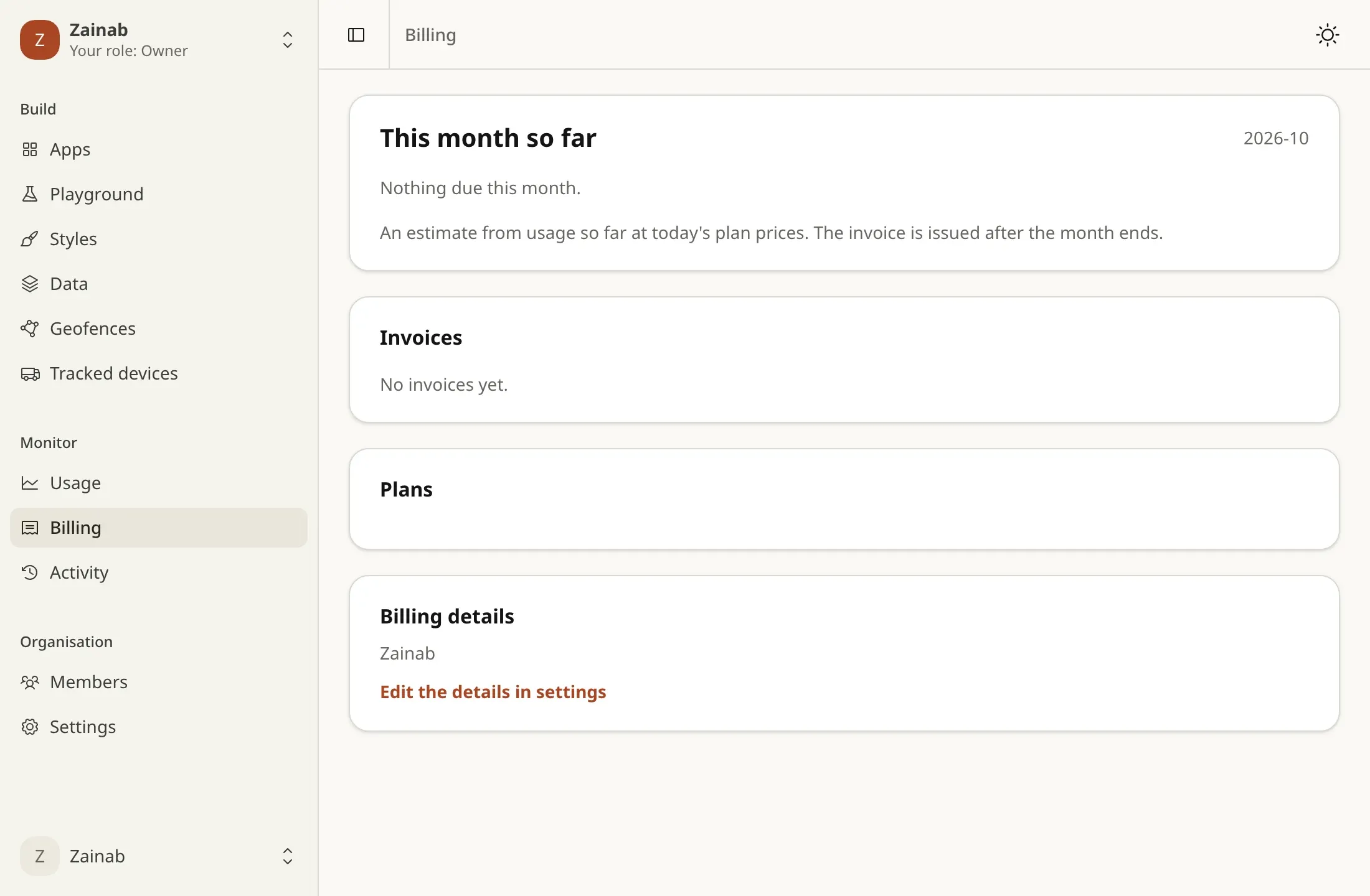 Plans and invoices